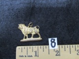 Vtg 1920s 14 K Gold Plated Bull Durham Charm / Pendant
