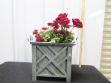Nice Planter Holder W/ Faux Plant In A Basket