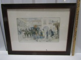 Vtg Framed Print Art The Meeting Of Pip And Estella In The Inn Yard (LOCAL PICK UP ONLY)