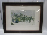 Vtg Framed Print Art Nicholas Nickleby On The Road To Dotheboys Hall (LOCAL PICK UP ONLY)