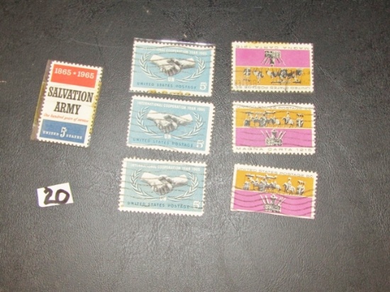 7 U. S. Stamps: 1 Salvation Army; 3 International Cooperation And 3