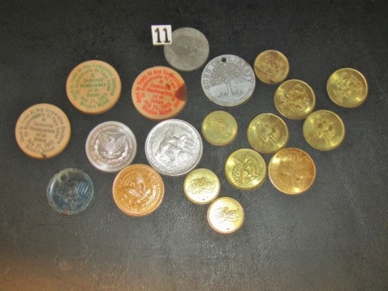 Lot Of 19 Vtg Tokens And Such