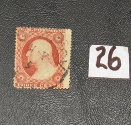 1857-61 U. S. George Washington Three Cents Postage Stamp