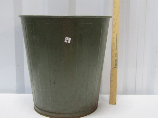 Vtg Lawson Metal Trash Receptacle From Old Schoolhouse