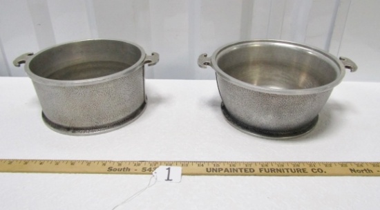 2 Vtg Guardian Service Cookware Heavy Cast Aluminum Pots