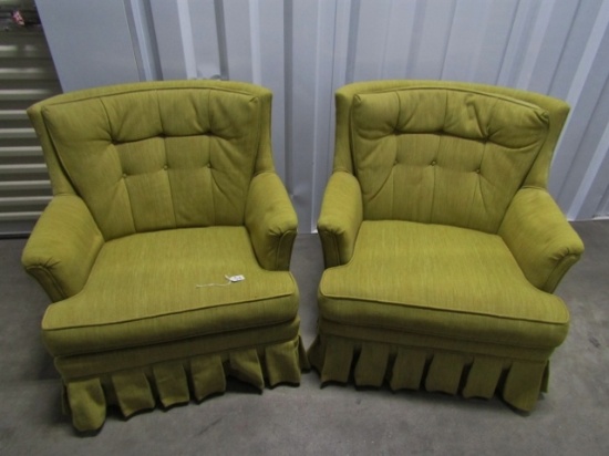 2 Vtg House Of Edinburgh Upholstered Arm Chairs LOCAL PICK UP ONLY