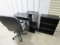 Small Computer Desk, Bookcase And Rolling Office Chair W/ Arms