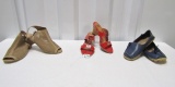 3 Pairs Of Gently Used Ladies Casual And Dress Shoes