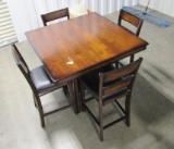 Solid Wood Kitchen Table W/ 4 Matching Chairs