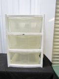 Hard Plastic Storage Cabinet W/ 3 Drawers