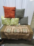 Tapestry W/ Palmetto Trees And 5 Throw Pillows