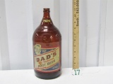 Rare Dad's Root Beer Papa Size Half Gallon Glass Bottle W/ Label