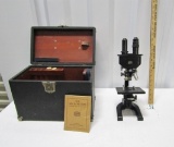 Vtg 1926 Spencer Microscope W/ Case And Owner's Manual