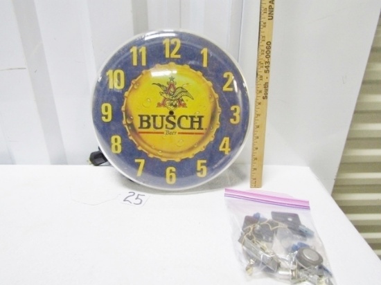 Vtg Busch Beer Wall Clock