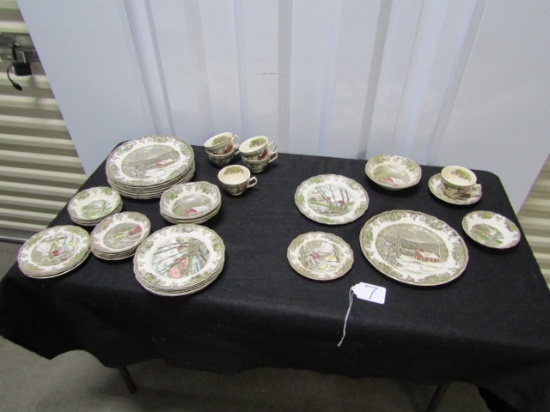 Beautiful Set Of Johnson Bros " The Friendly Village " Design China, Made In England