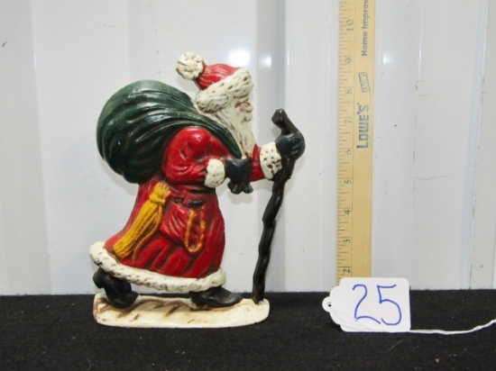 Vtg Cast Iron Santa Claus Door Stop