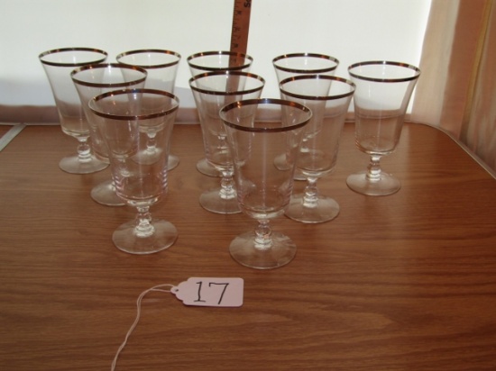 Set Of 10 Fostoria Sheffield Pattern Crystal Tea Glasses