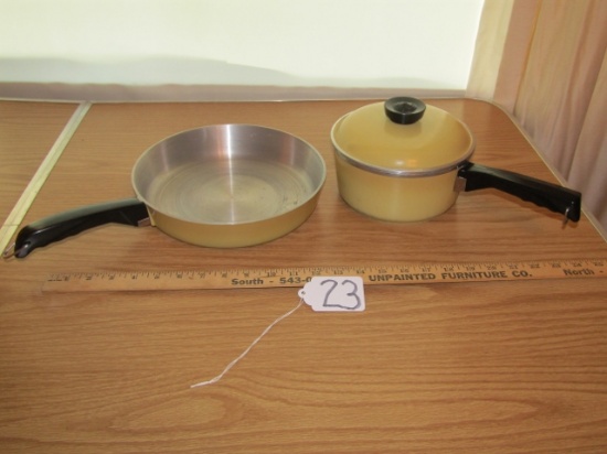 Vtg Heavy Aluminum 10 Inch Frying Pan And Pot By Club