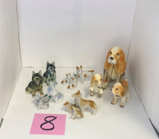 Collection Of Ceramic Dog Figurines
