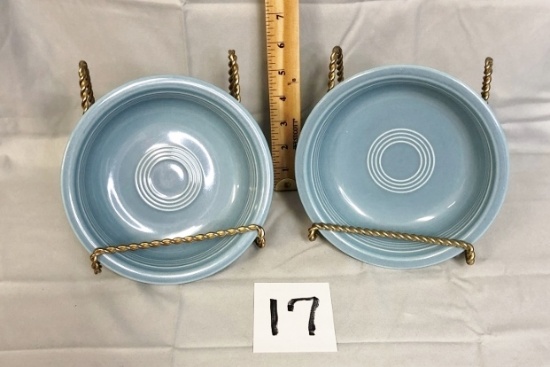 Two Fiesta Periwinkle Coupe Soup Bowls