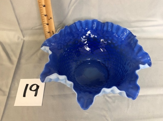 Cobalt Blue Ruffle Edge Bowl