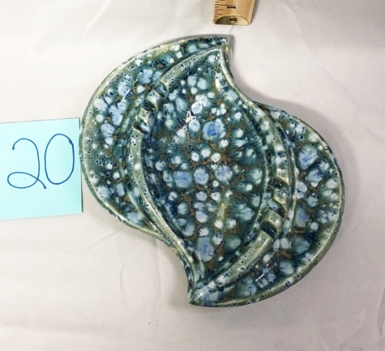 Speckled Blue And Green Ashtray Double S Ceramics