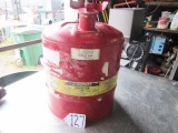 Vtg 5 Gallon Metal Safety Gas Can By Justrite