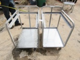 2 National Cart Co. Stainless Steel Tray Carts