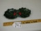 Vtg Lefton Porcelain Holly Leaf And Berries Double Candy / Nut Dish