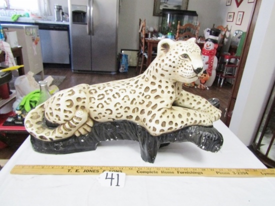 Vtg Chalkware Leopard On A Limb LOCAL PICK UP ONLY