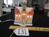 Vtg Homco Porcelain Lighted Christmas Post Office