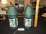 2 Metal Christmas Candle Lanterns