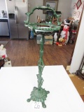 Vtg Cast Iron Ashtray Stand W/ Insert