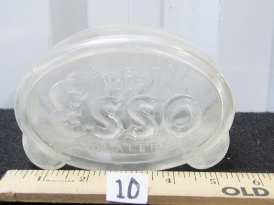 Vtg Esso Clear Plastic Piggy Bank W/ " Esso " Logo