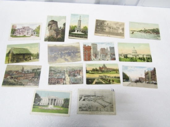 Lot Of 15 Linen Postcards From 1901-1918