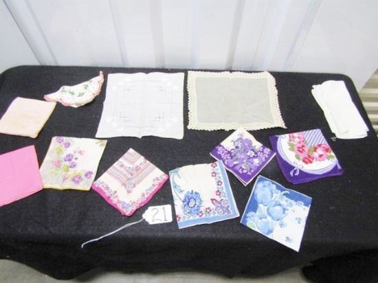 Lot Of 12 Vtg Handkerchiefs