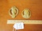 2 Vtg Brass Horse Medallions