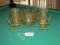 Vtg Metal Bar Caddy W/ 2 Glasses And Matching Ice Bucket