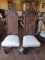 2 Antique Mahogany Edwardian Era High Back Chairs W/ Carved Flowers (Local Pick Up Only)