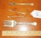 3 Antique Sterling Silver Eating Utensils: Large Fork, Sugar Tings And A