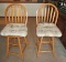 2 Solid Wood Swivel Seat Bar Stools W/ Cushions (Local Pick Up Only)