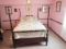 Vtg Mahogany Full Size 4 Poster Bed W/ Mattress, Boxspring And Bedding Shown (Local Pick Up Only)