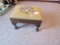 Vtg Solid Wood Footstool W/ Needlepoint Top (Local Pick Up Only)