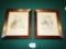 Pair Of Antique Engraved Prints Colored By Hand