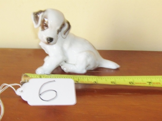 Vtg Porcelain Puppy Figurine By Roenthal Group Gemany And Signed By