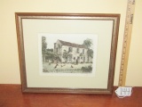 Vtg Engraved Print Of A Barbizon House