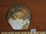 Beautiful Floral Carving On A Mother Of Pearl Half Shell