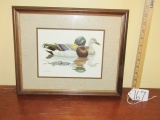 Framed And Matted Duck Print By Richard Sloan