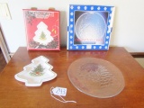 2 Christmas Themed Serving Platters W/ Boxes