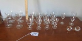 2 Sets Of Crystal Glasses; 2 Other Crystal Glasses And A Knife / Spoon Rest